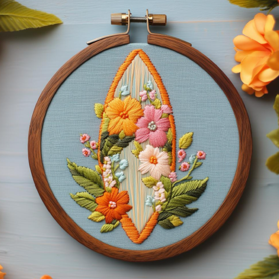 Embroidery Kit | Surfboard