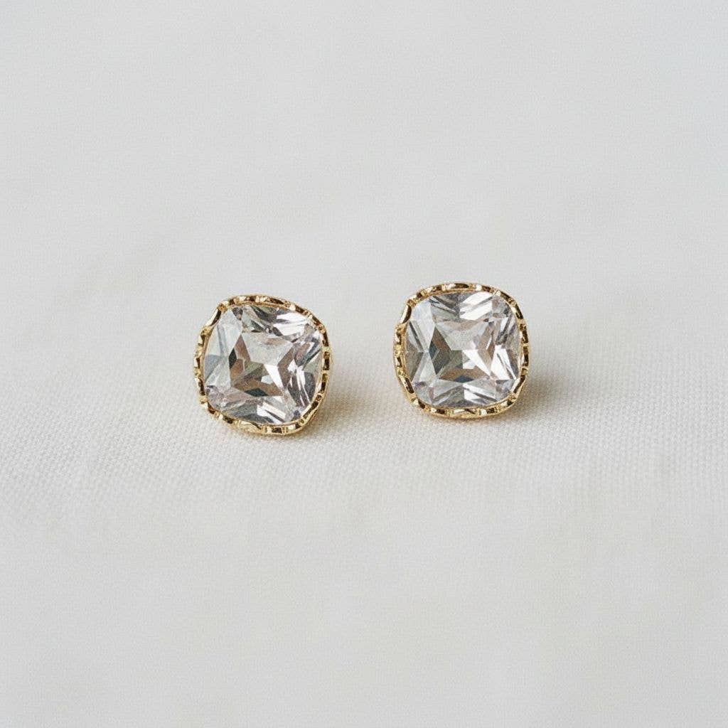 Square Zirconia Studs