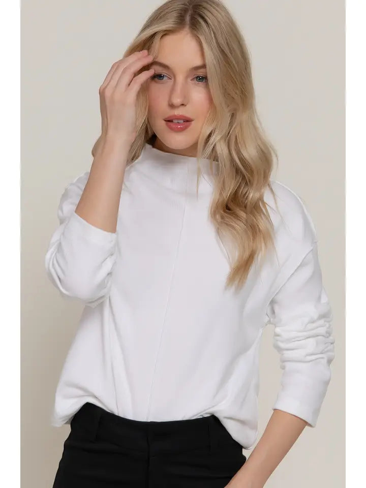 Front Seam Detail Brushed Rib Top