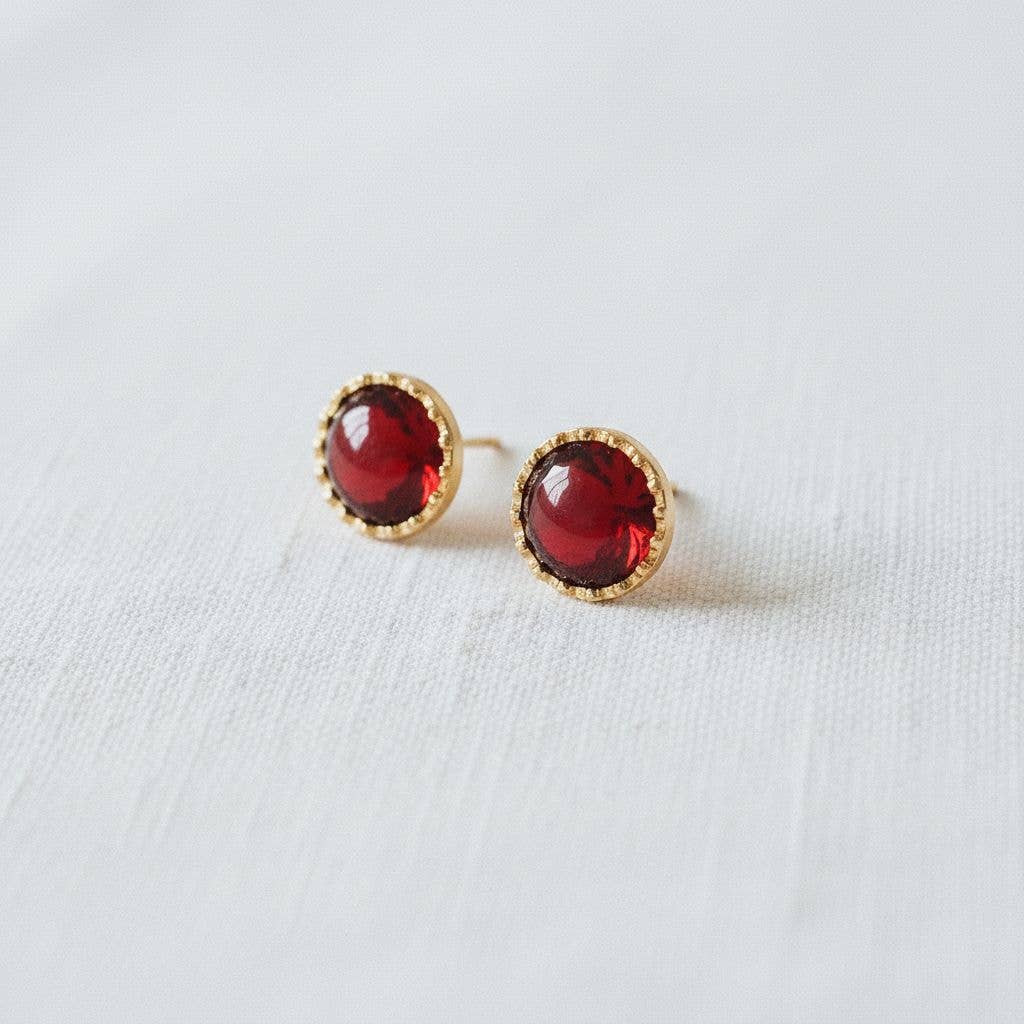 Vintage-Inspired Red Studs