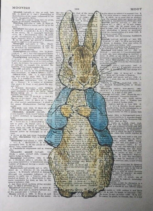 Peter Rabbit Dictionary Print - Beatrix Potter Wall Art