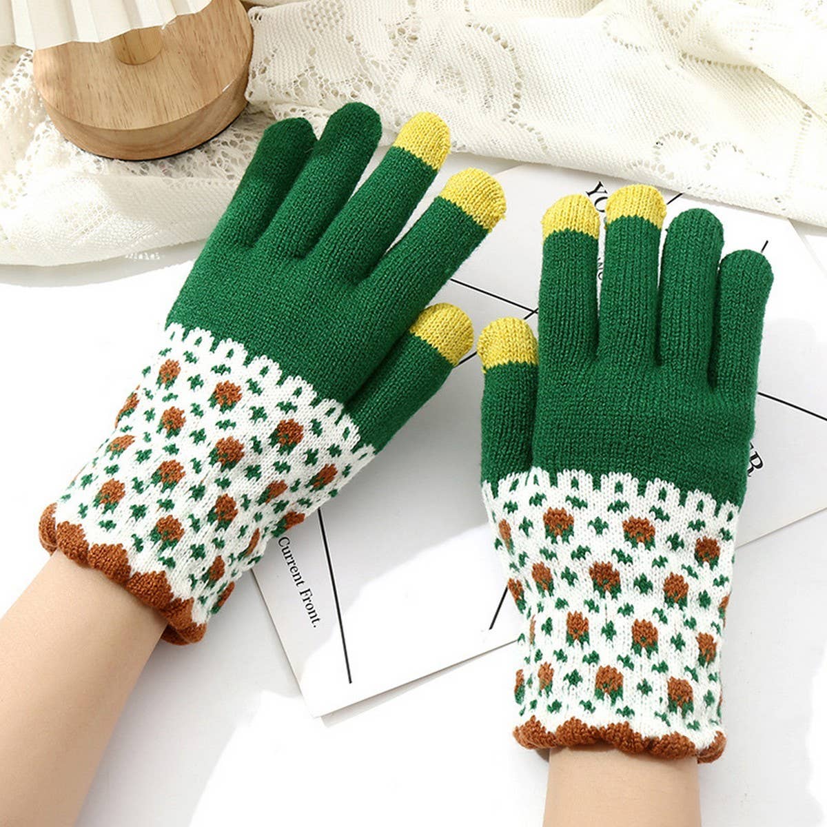 Cute Knit Touchscreen Gloves