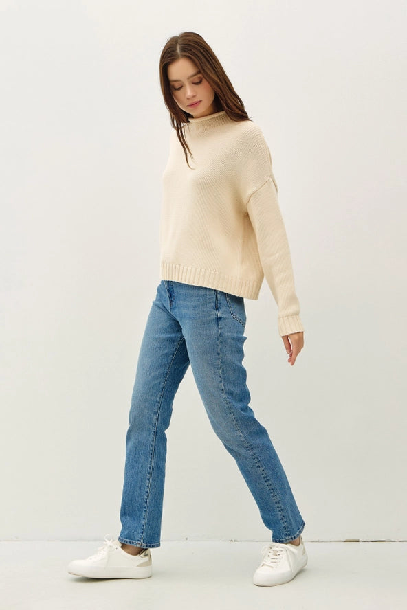 Chunky Raw Edge Sweater | Natural