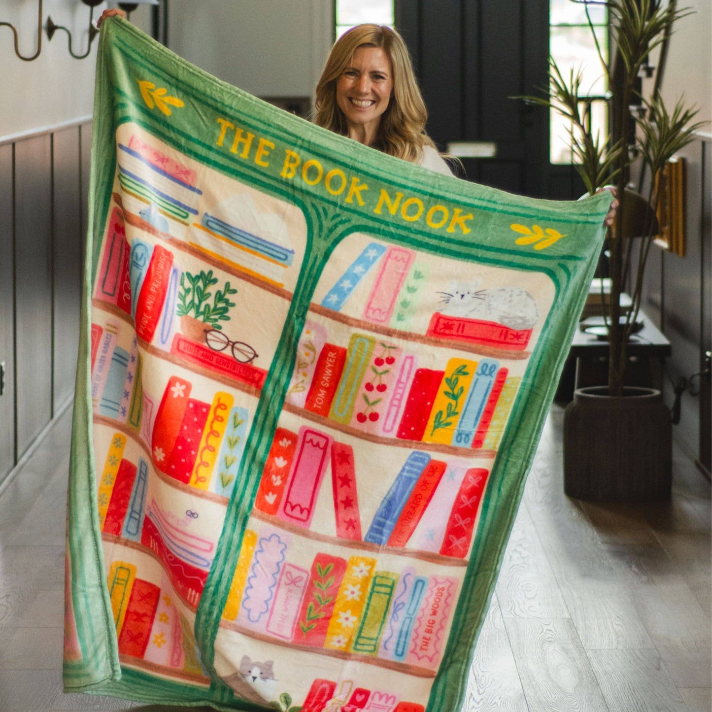 The Book Nook Fleece Throw Blanket
