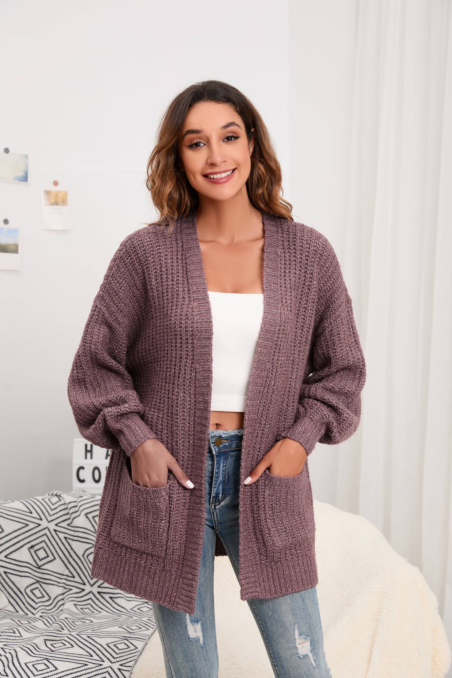 Oversized Cable Knit Cardigan