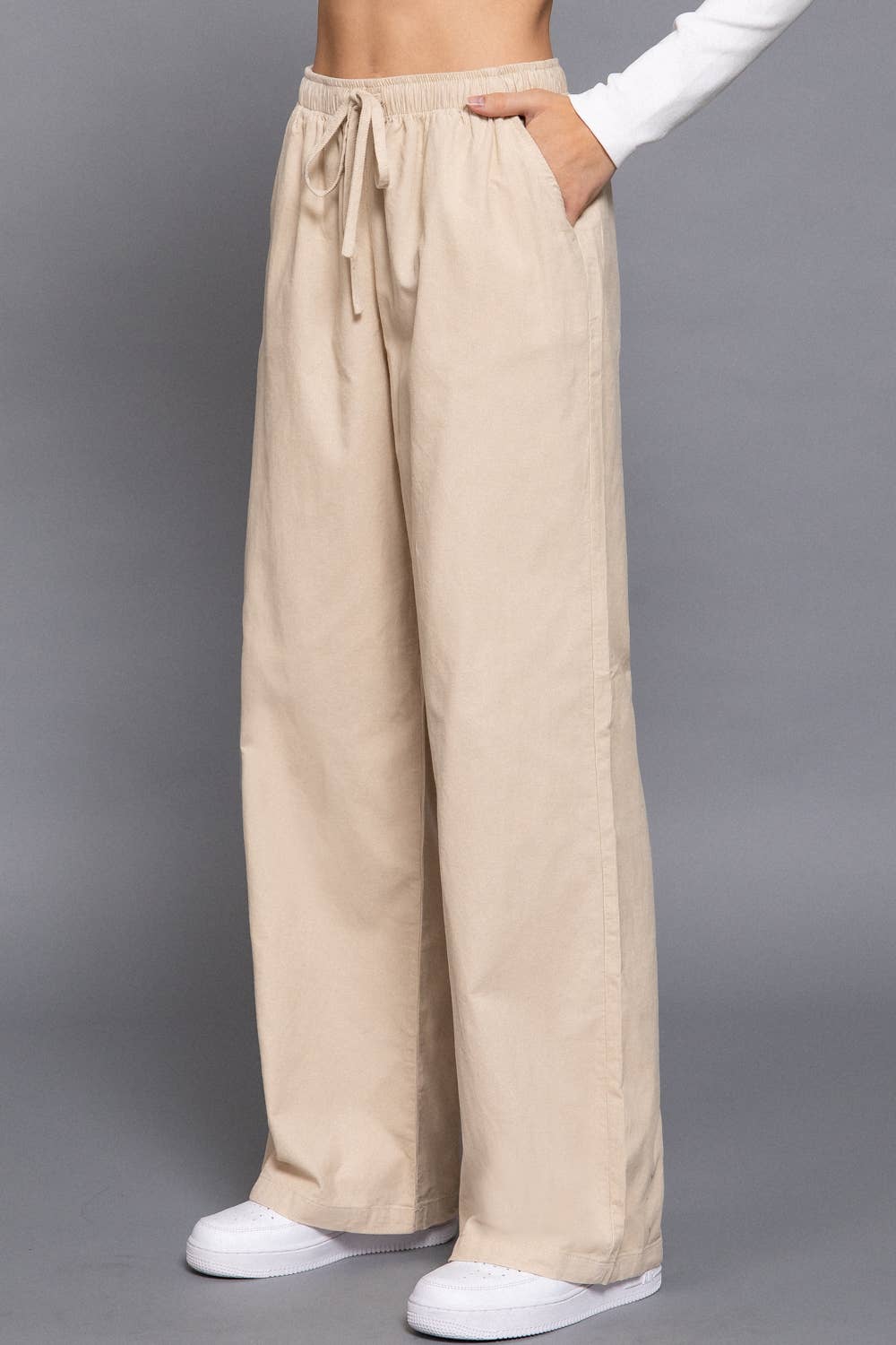 Elastic Waist Corduroy Pants