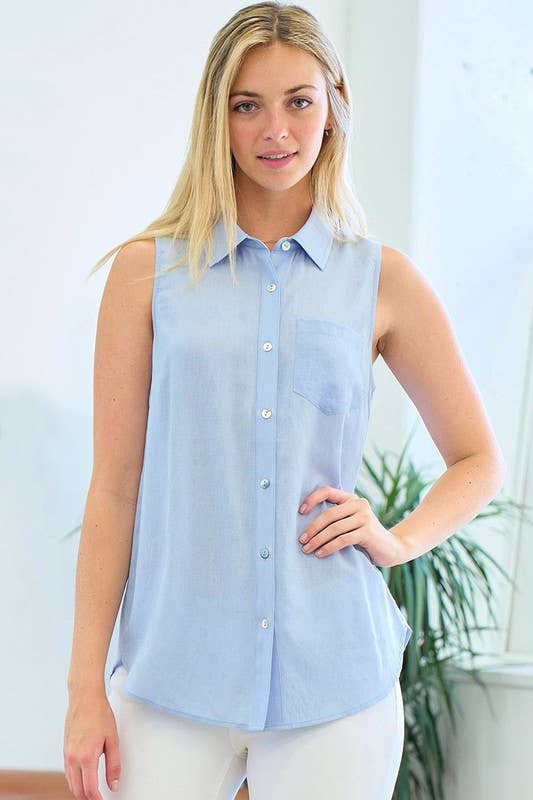 Sleeveless Button Down Tank