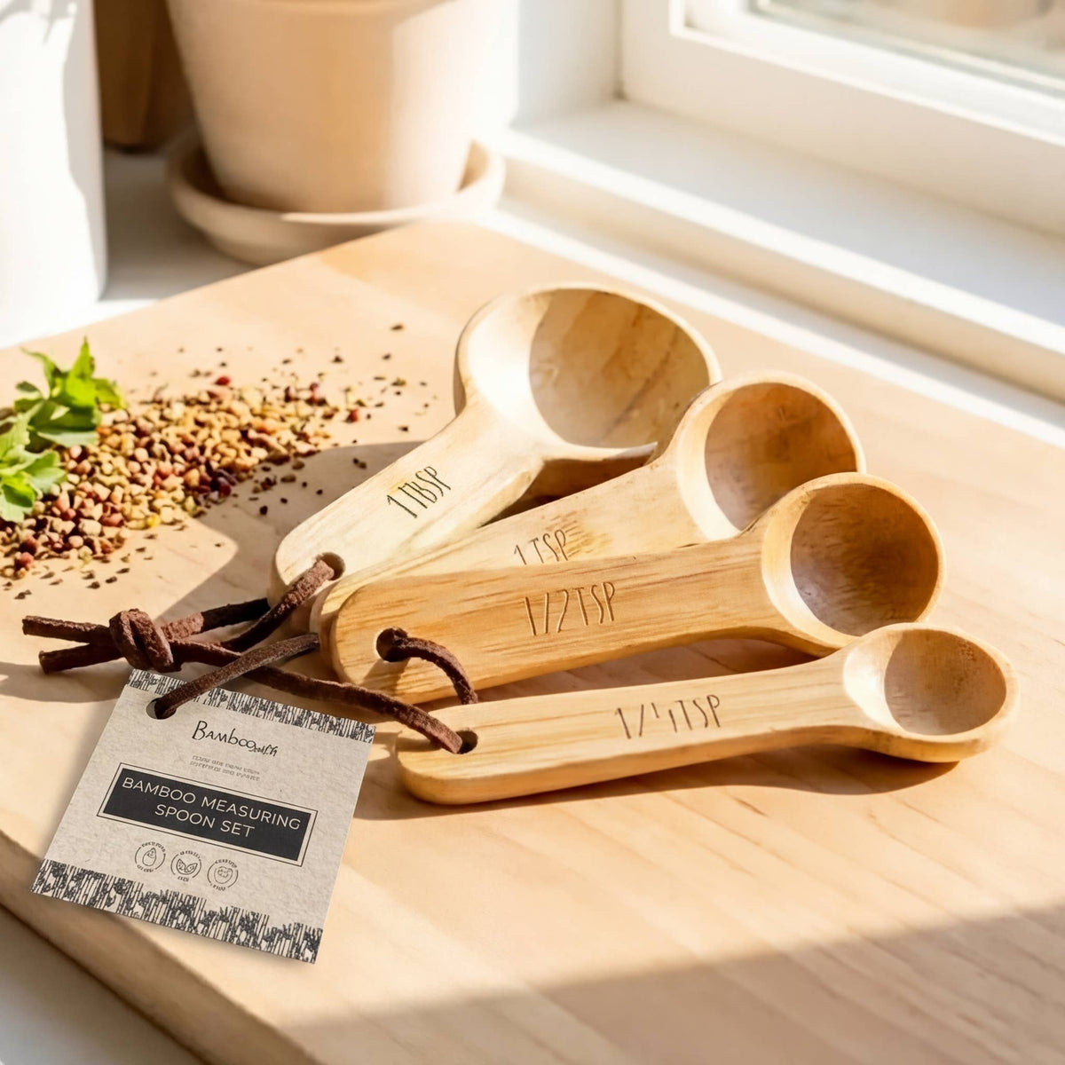 Bamboo Measuring Spoon Set