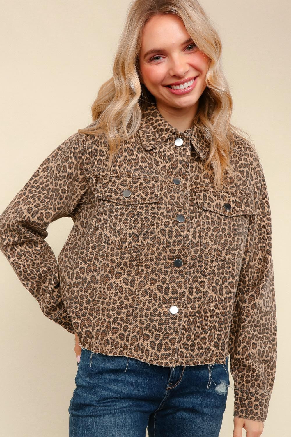 Leopard Print Loose Fit Jacket