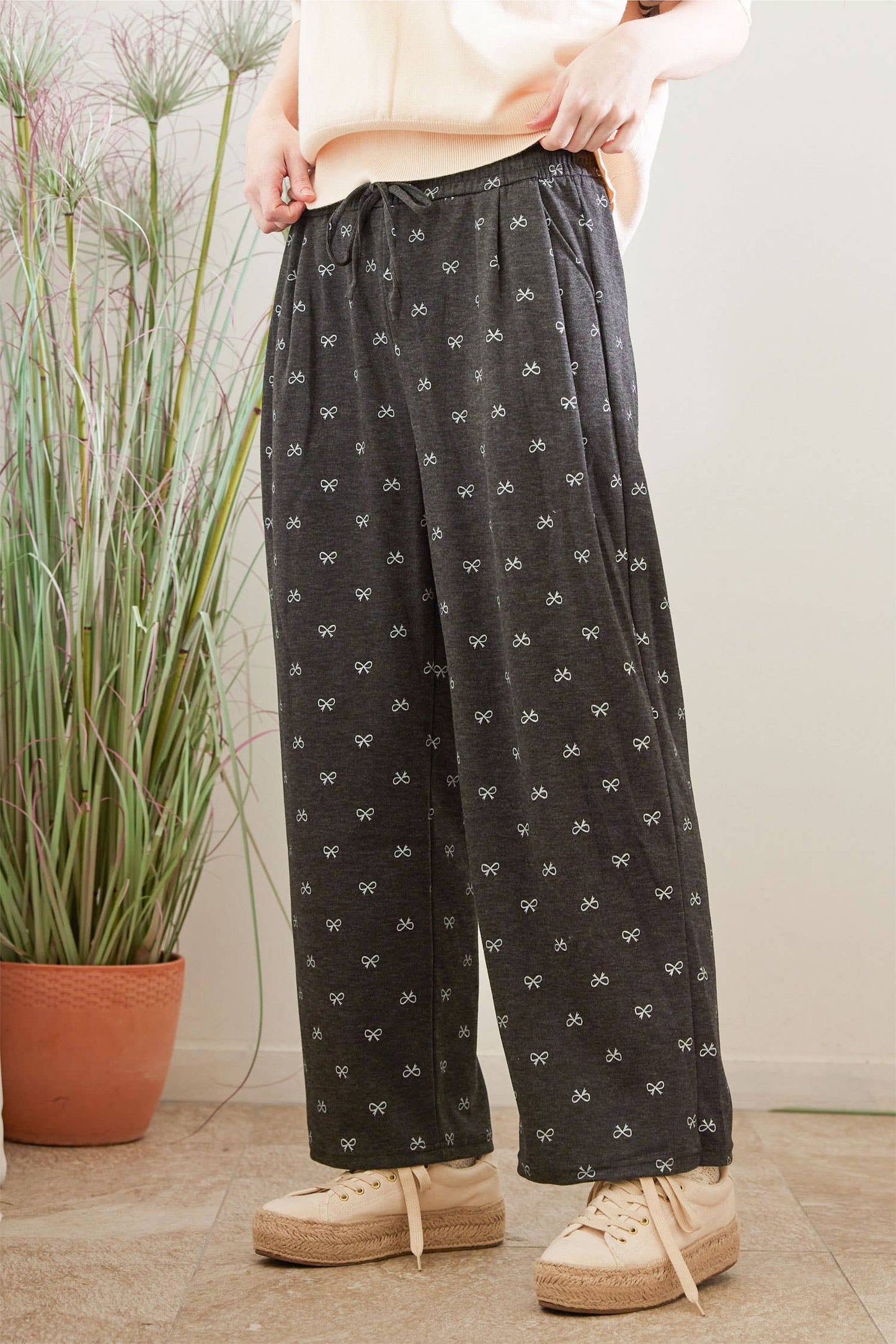 Ribbon Print Pants