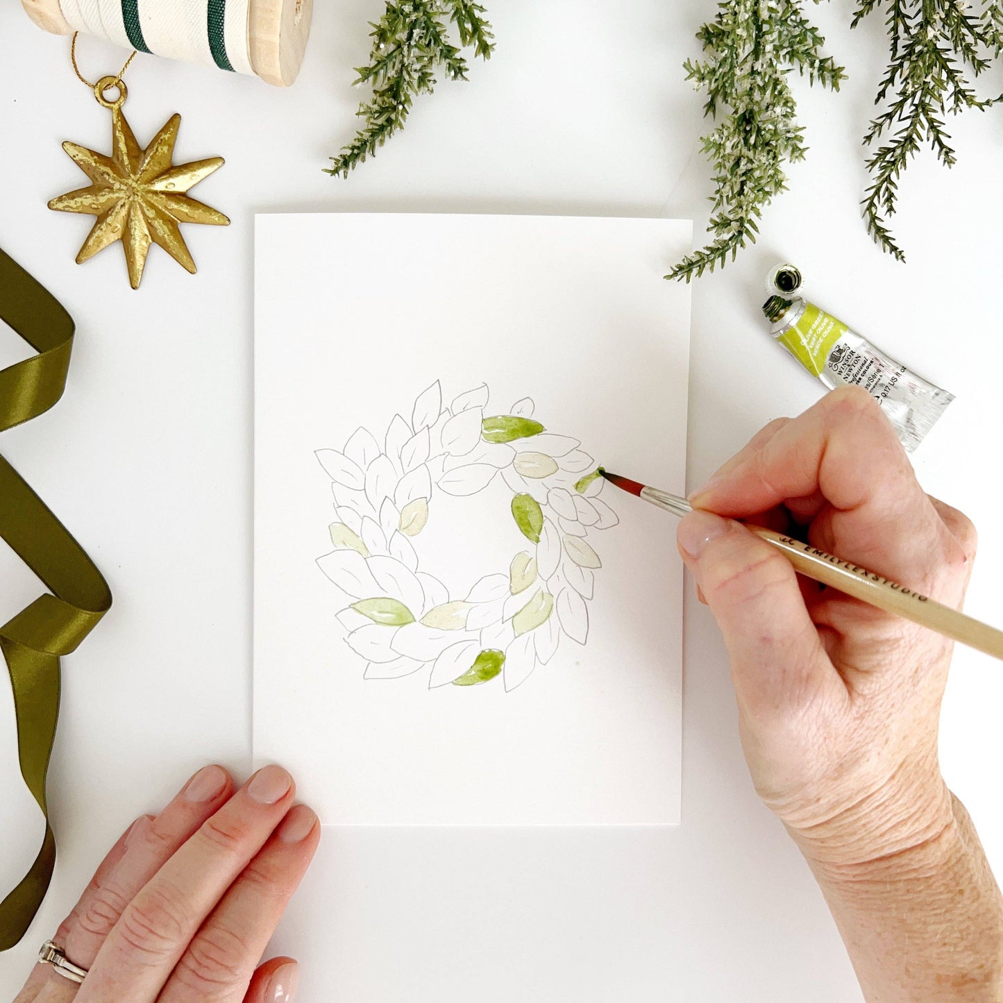 Paintable Notecards | Wreaths
