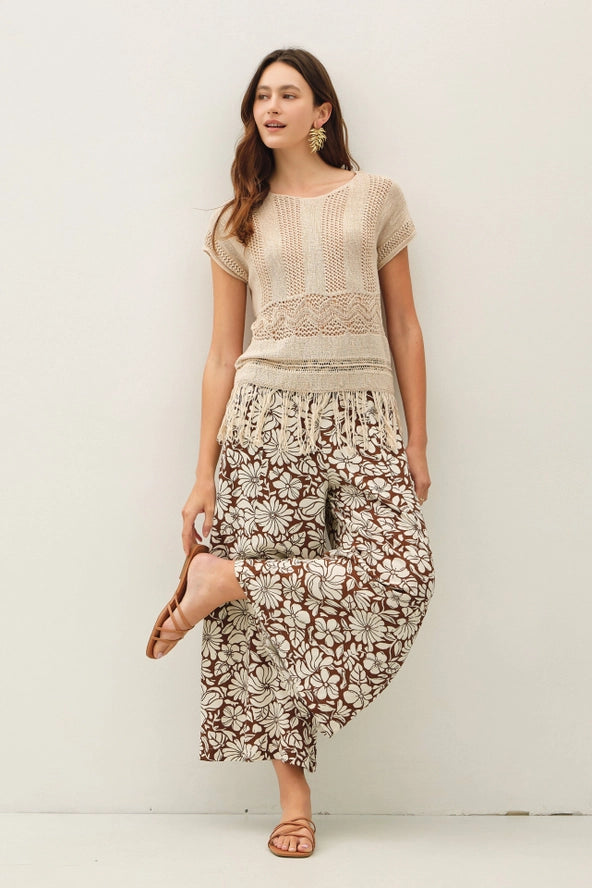 Bloom Wide Leg Cropped Pants