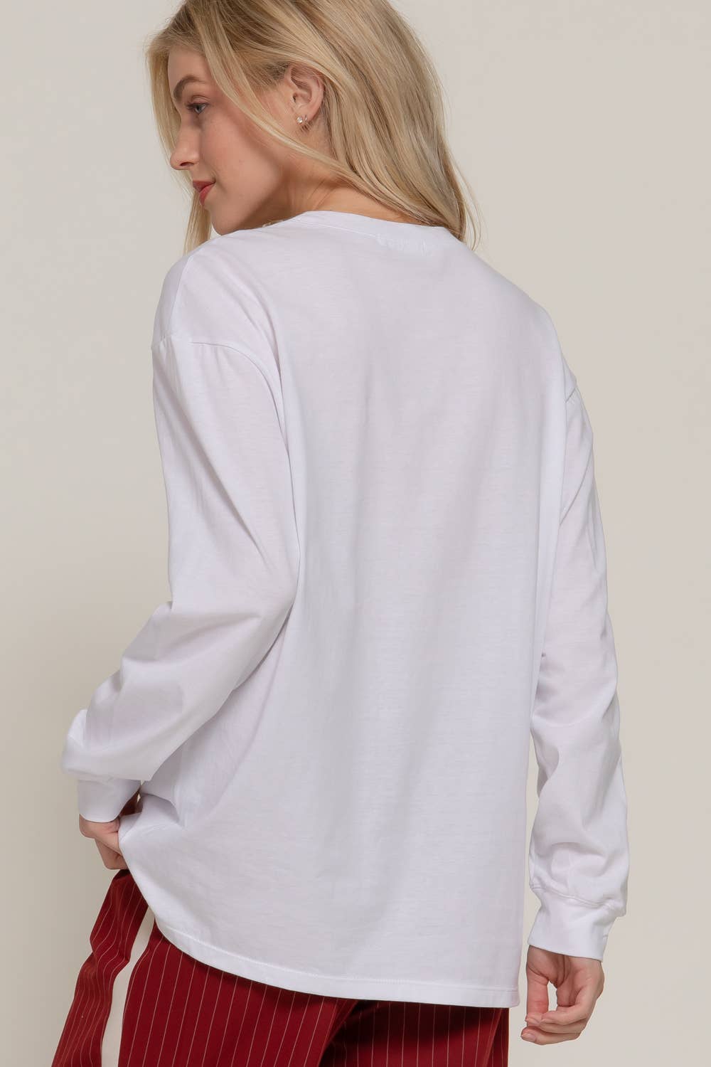 Long Sleeve Round Neck Cotton Tee