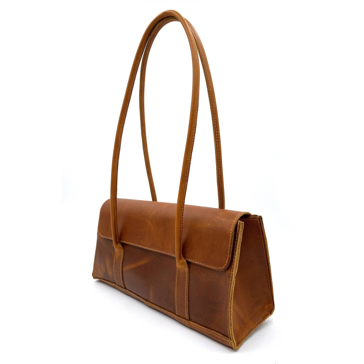 East-West Shoulder Bag in Cognac