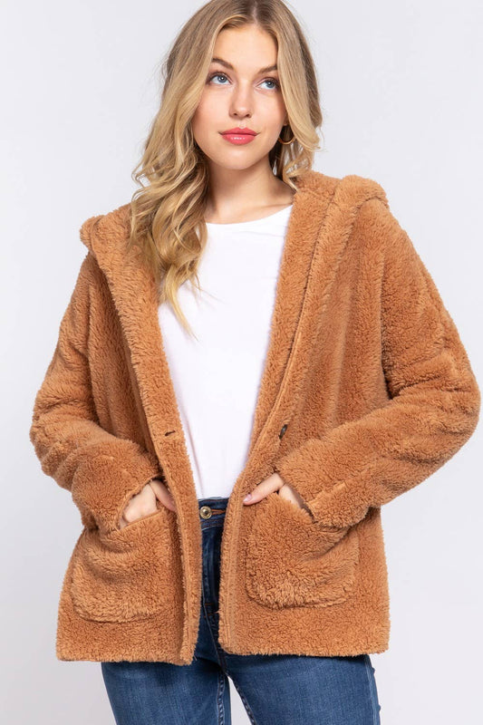 Dolman Sleeve Sherpa Jacket