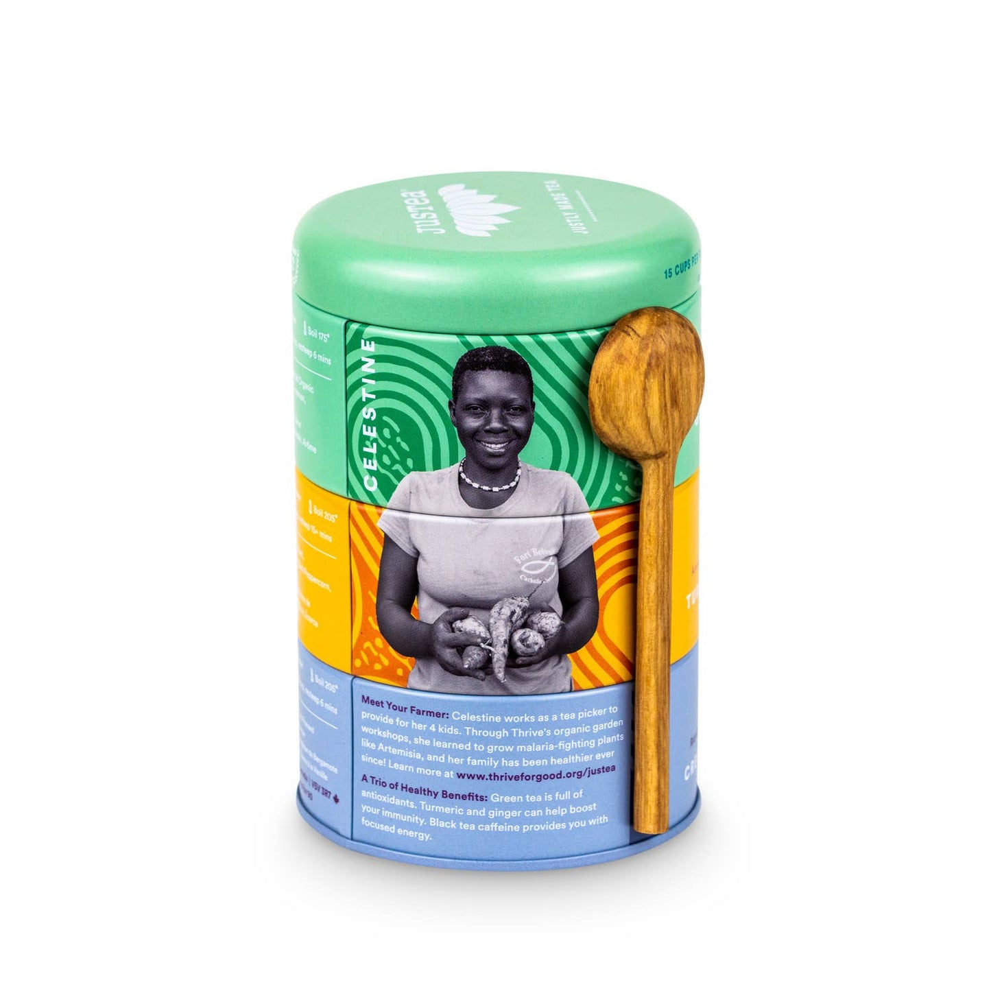 Assorted Trio Tin & Spoon | Organic Black, Green, Herbal Tea