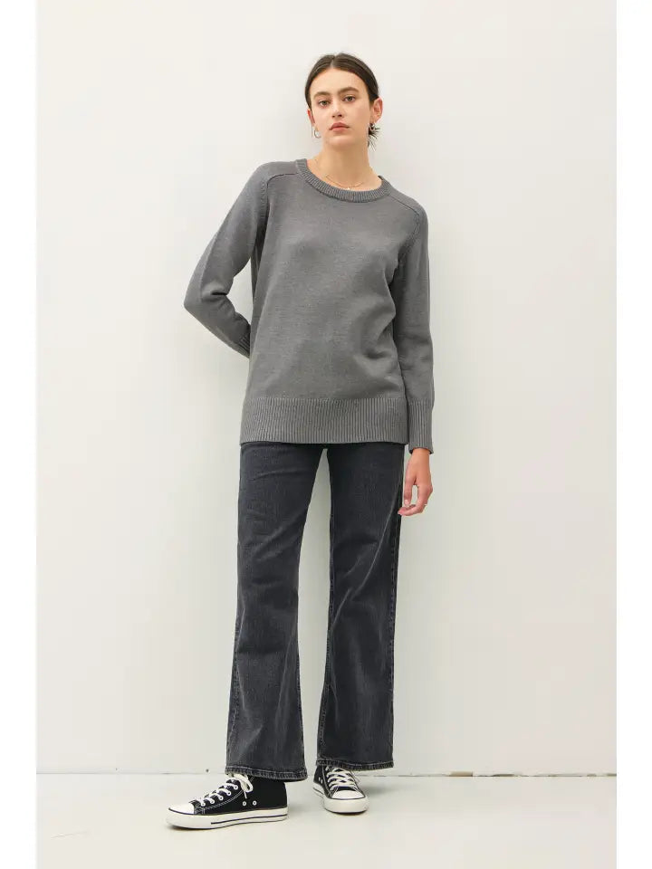 Raglan Sleeve Oversized Sweater | Charcoal