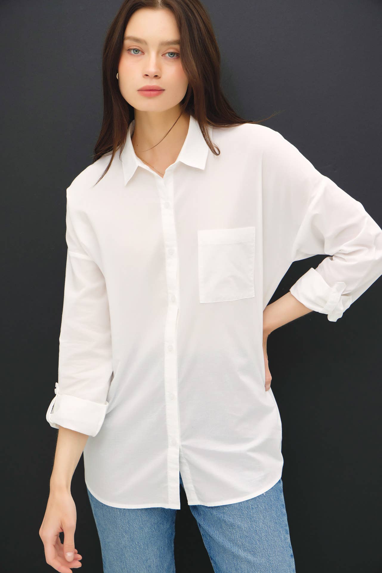 Oversized Basic Cotton Shirt