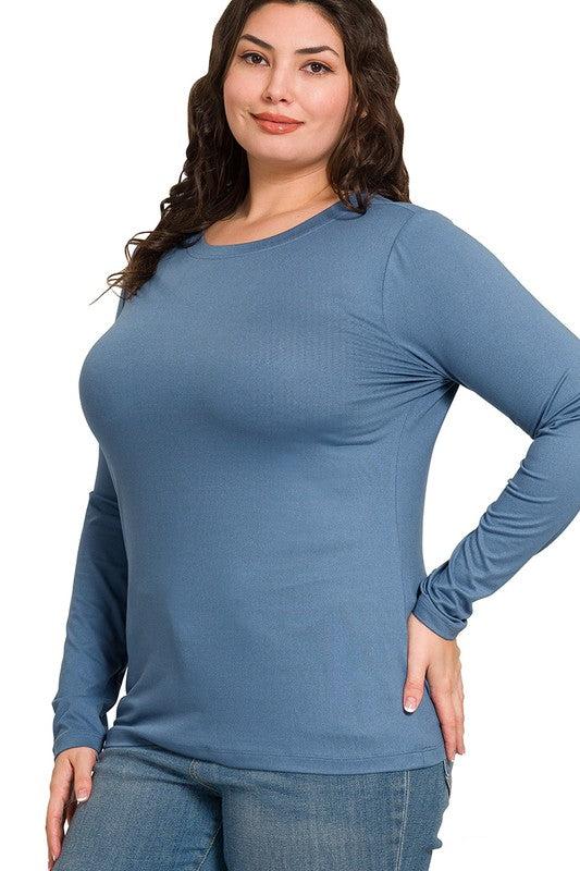 Butter Long Sleeve Tee | Dusty Blue