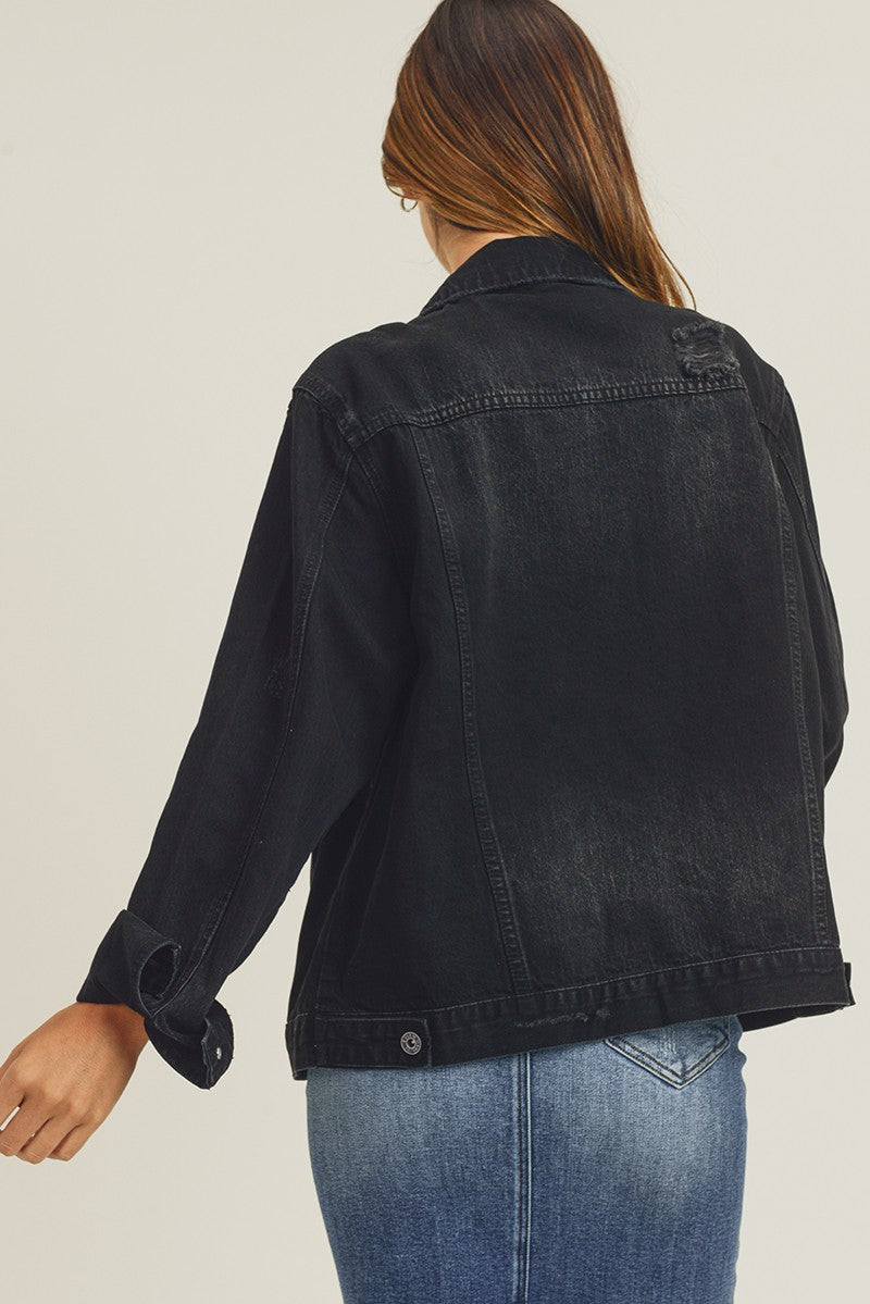 Vintage Denim Trucker Jacket | Black