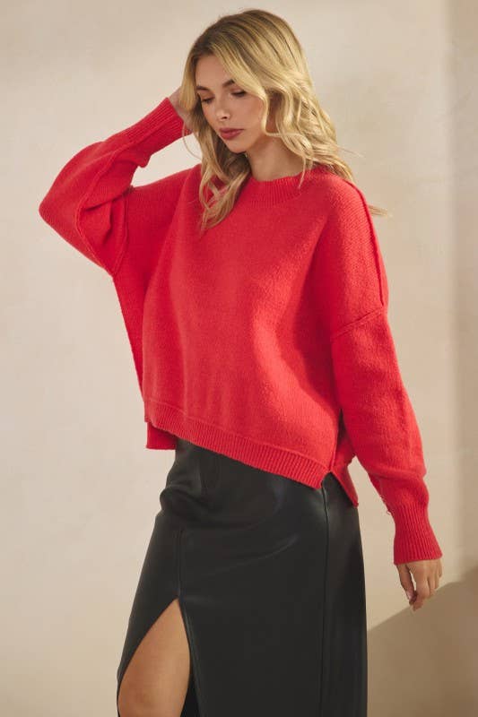 Reverse Stitch Sweater Top