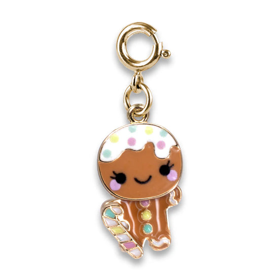 Gold Swivel Gingerbread Man Charm