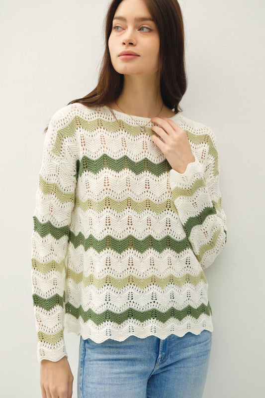 Striped Crochet Sweater