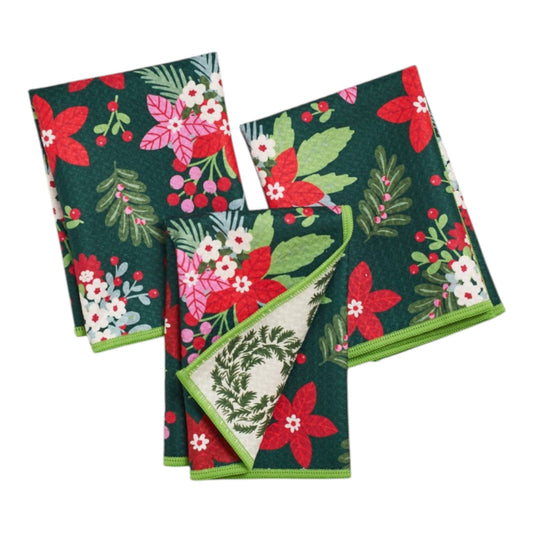 Mighty Mini Towels |   Poinsettia Garden