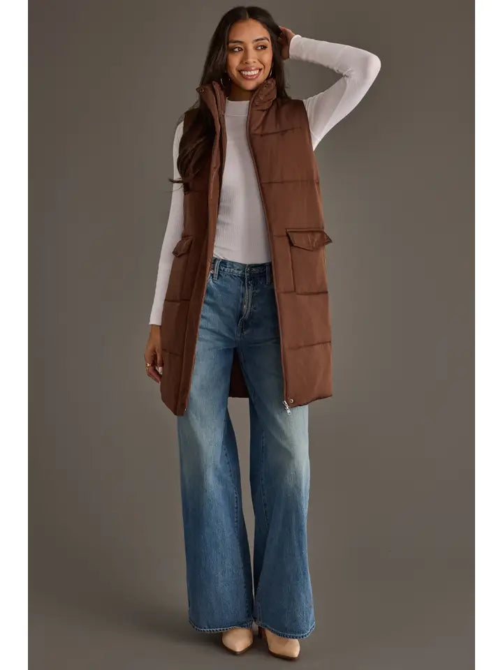 Dark Brown Long Vest
