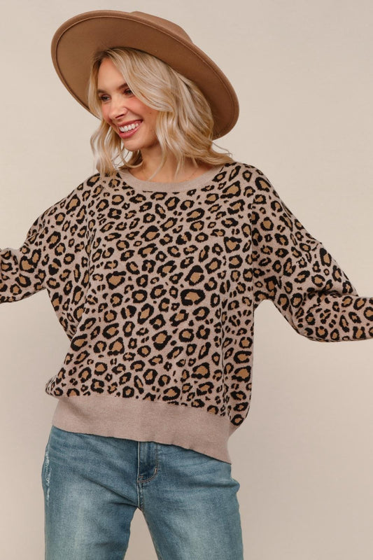 Plus Exclusive :  Leopard Jacquard Sweater