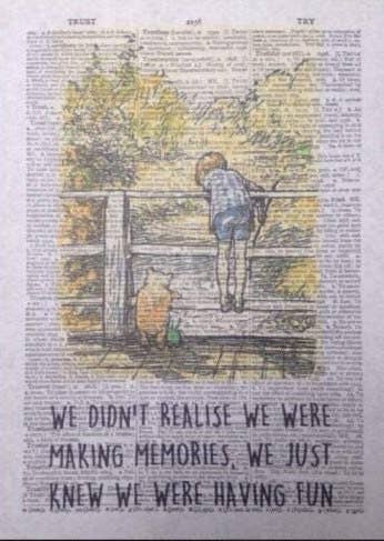 Winnie The Pooh Dictionary Wall Art Print - Quirky Pooh Art