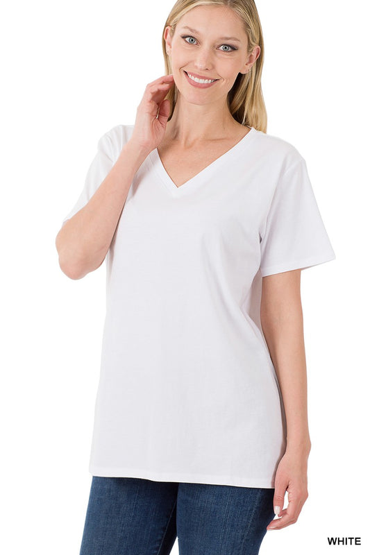 Boyfriend V-Neck Tee | White