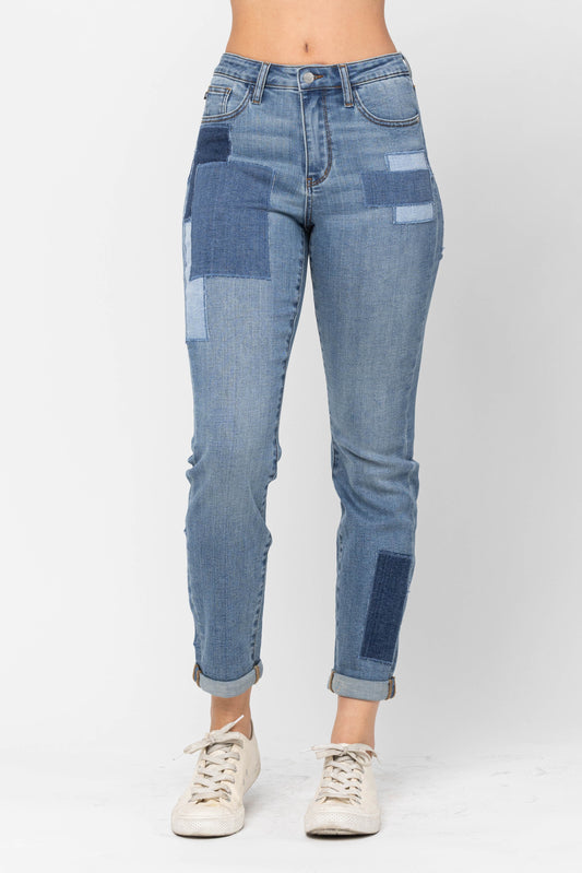 High Waist | Boyfriend | Patch Detail Jeans