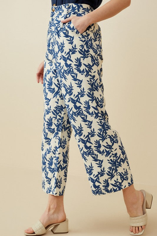 Floral Printed Wide Leg Pants