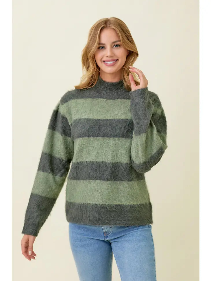 Fluffy Stripe Sweater