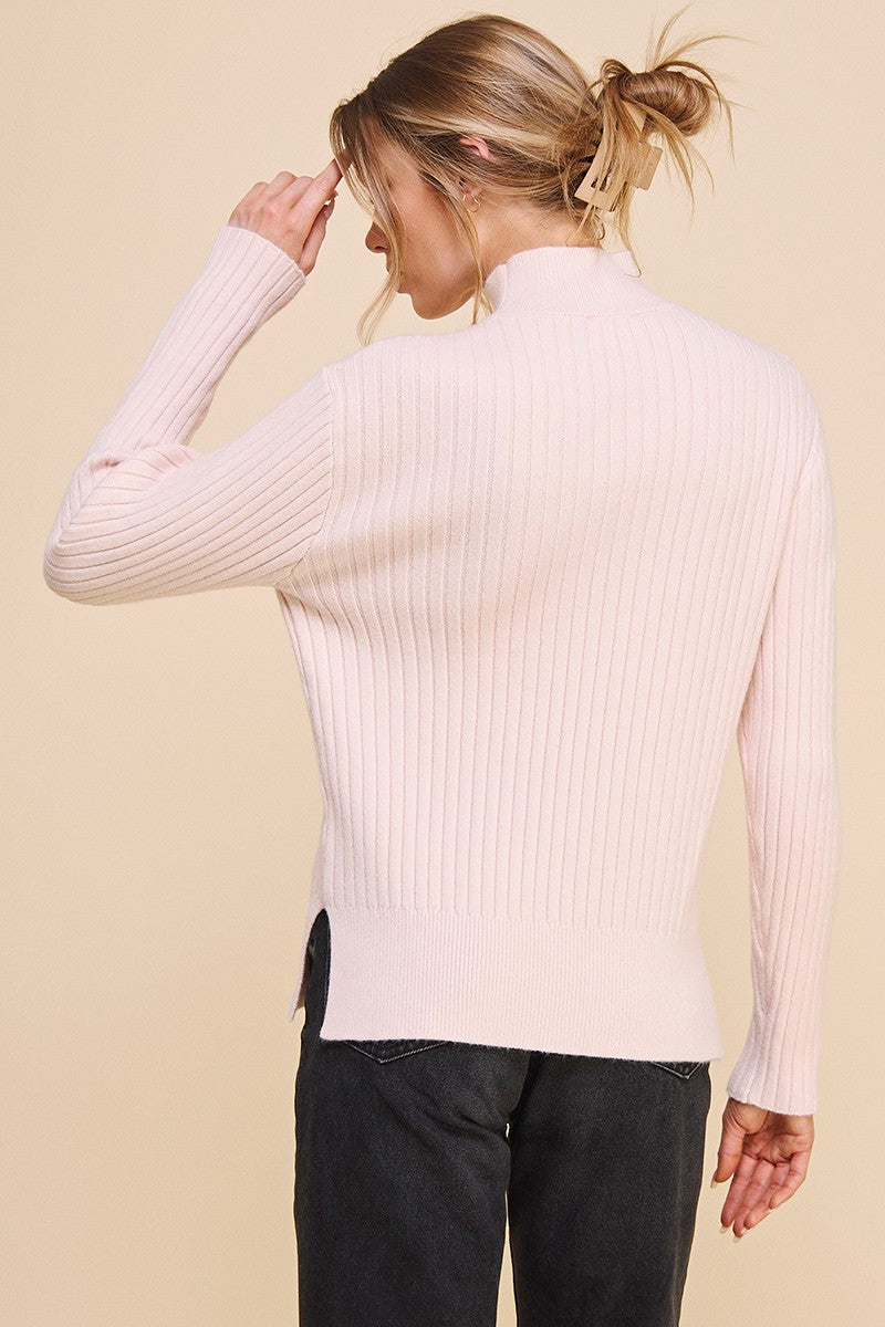 Mock Neck Pullover | Soft Pink