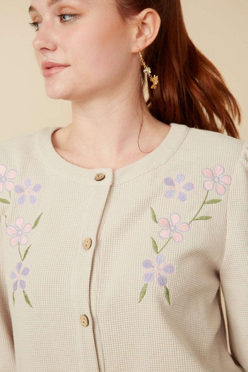 Floral Embroidered Cardigan