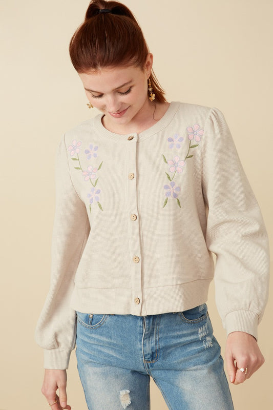 Floral Embroidered Cardigan