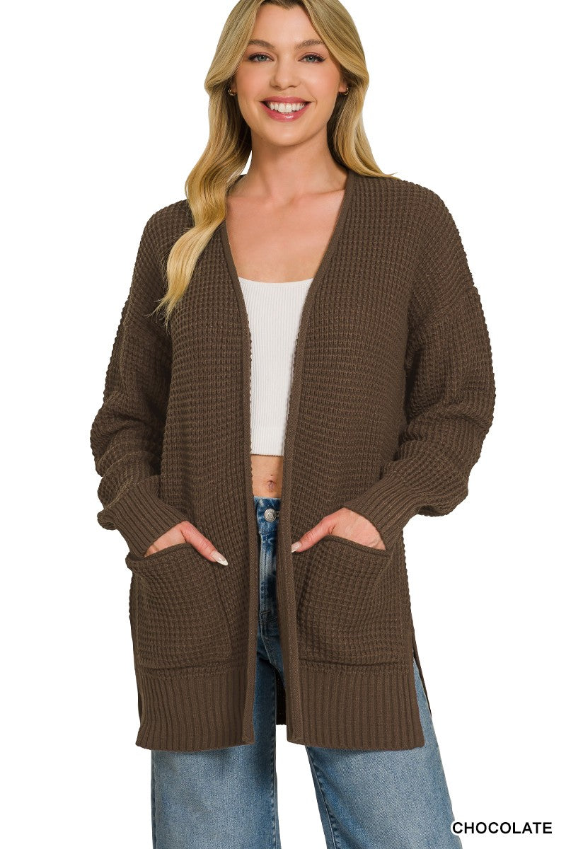 Waffle Cardigan | Chocolate