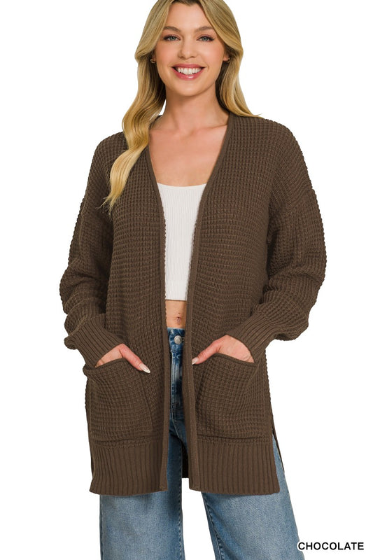 Waffle Cardigan | Chocolate