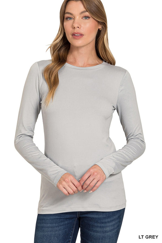 Butter Long Sleeve Tee | Light Grey
