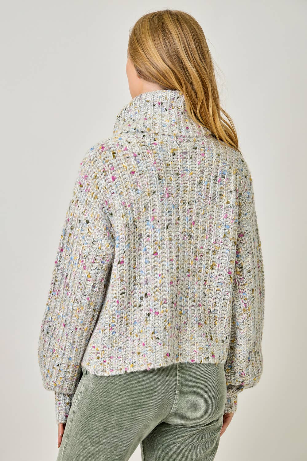 Turtleneck Mixed Yarn Sweater