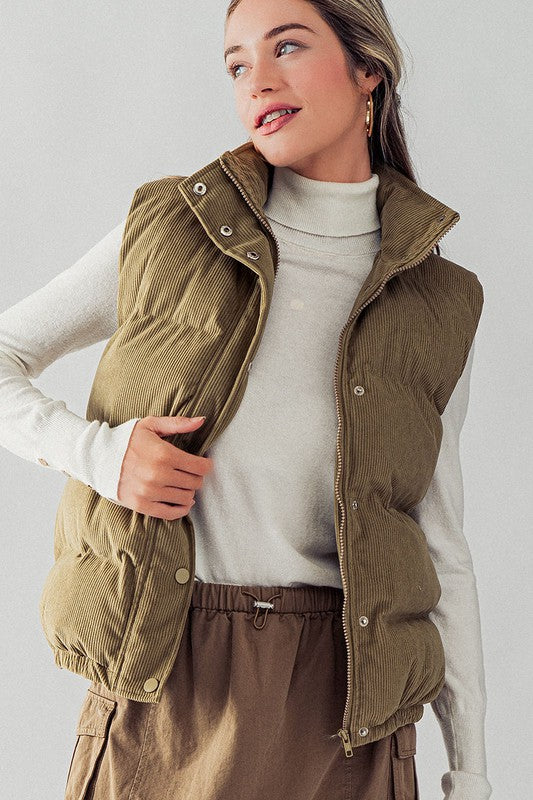 Corduroy Puffer Vest