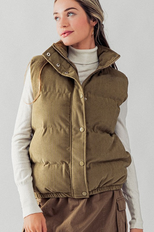 Corduroy Puffer Vest