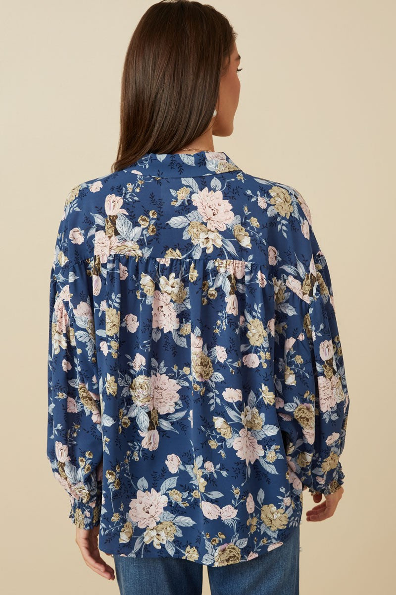 Floral Smocked Shirt