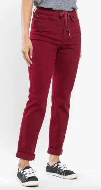 High Waist | Jogger | Scarlet Double Roll Cuff Jeans