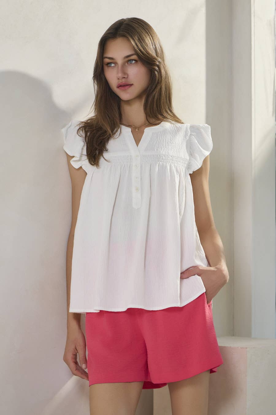 Airflow Top With Flutter Sleeve