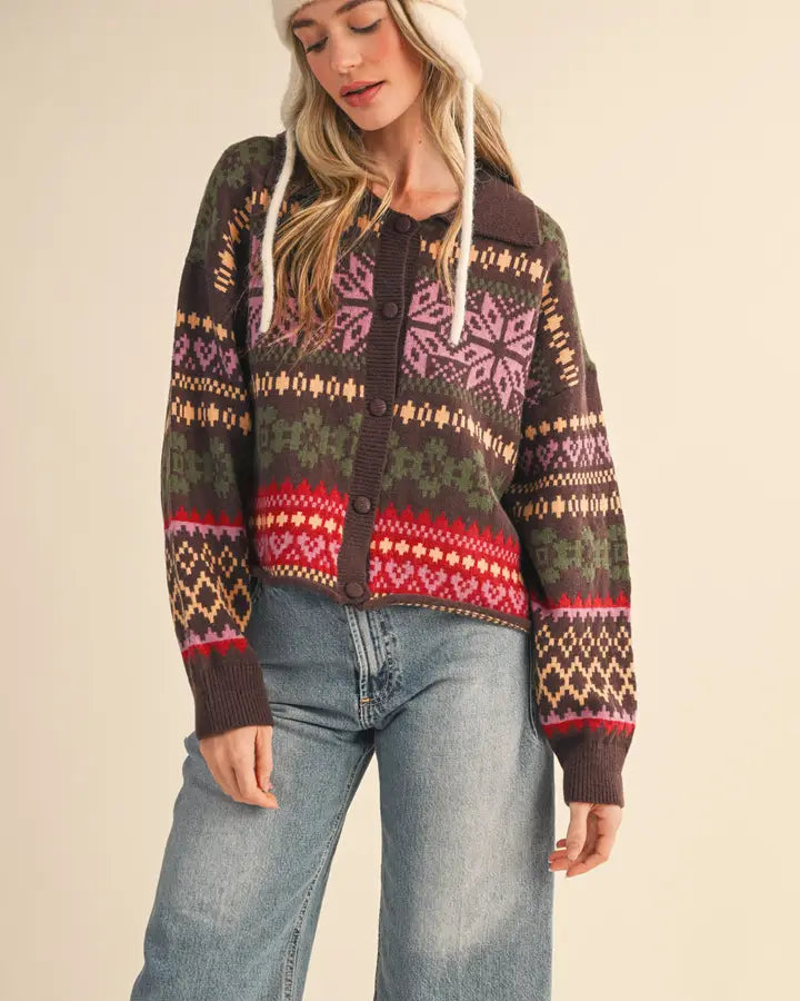 Fair Isle Sweater Cardigan