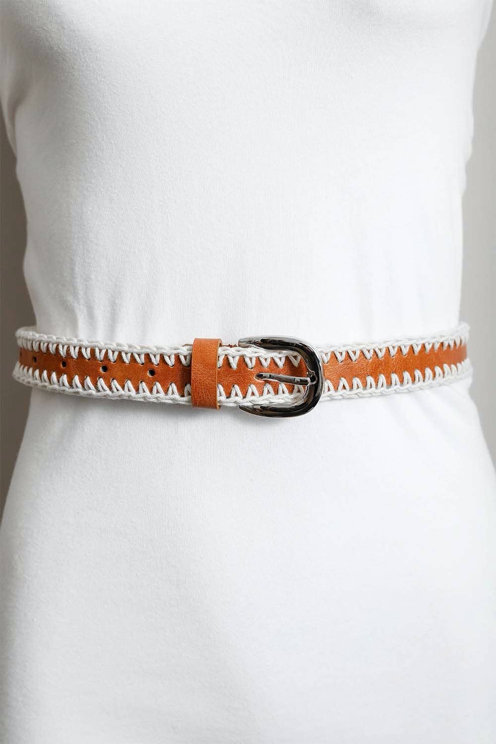 Crochet Vegan Leather Belt