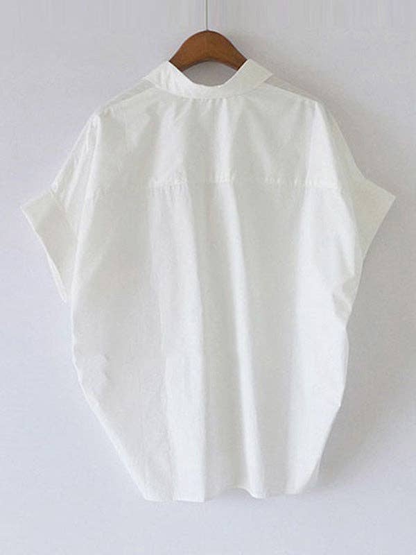 Lapel Collar Pullover Blouse